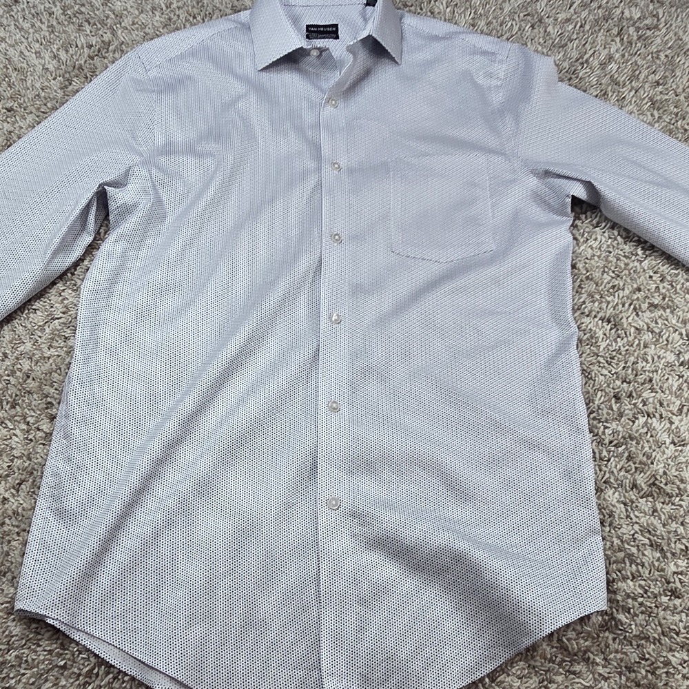 ggested Poshmark Title​Van Heusen Ultra Wrinkle Free Dress Shirt M 15-15.5‎ Blue